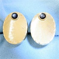 Vintage Star Sapphire Etched Oval Cufflinks in Sol