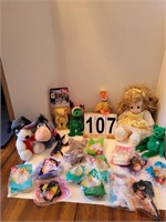Clear Tote of Beanie Babies ( Precious Moment