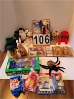 Clear Tote of Beanie Babies ( Smartest Owl)