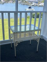 Cast iron glass top table