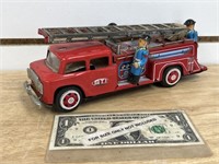 Vintage Tin Friction STI toy fire truck