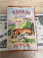 Vintage Tiger Brand advertising firecracker label