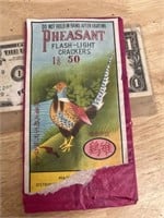 Vintage pheasant brand Firecracker advertising