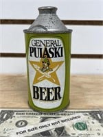 General Pulaski Beer cone top advertising can