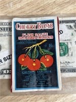 Vintage Cherry Bomb firecracker label advertising