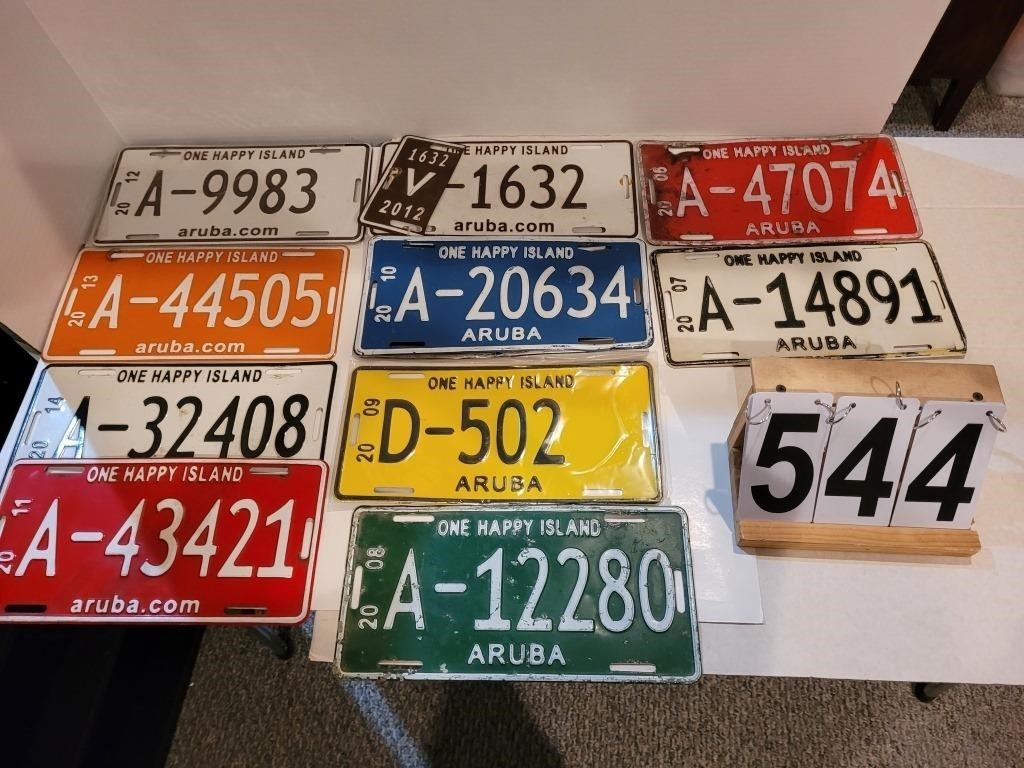 Group of Aruba License Plates