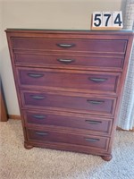 5 Drawer Chest of Drawers ~ Glass Top (OK)