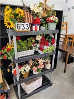 Plastic Shelf 55 X 36 X 18 with Flower Contents