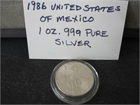 1986 UNITED STATES OF MEXICO 1 TROY OZ SILVER COIN