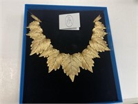 HSN ROBERTO BY RFM GOLD TONE LARGE LEAF NECKLACE