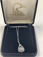 DUCKS UNIMITED STERLING NECKLACE IN CASE