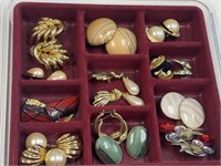13 PAIRS OF COSTUME JEWELRY PEIRCED EARRINGS