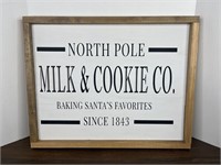 Wood Handmade Farmhouse Christmas Sign Milk Cookie