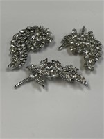 LOT OF 3 RHINESTONE BROOCHES 1 IS WEISS