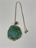 925 PENDANT WITH STONE ON 925 CHAIN