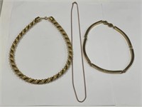 LOT OF 3 NECKLACES CHAIN IS 925  & 1 IS MONET