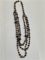 GLASS & METAL BEAD EXTRA LONG NECKLACE