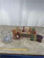 Large assortment of glass vases
