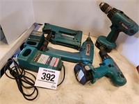 14.4v Makita tools, 2 batteries, 2 chargers