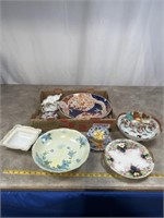Assortment of porcelain serving platters and