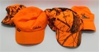 5 Blaze Orange Hats - 2 New