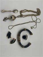 Assorted Costume Jewelry-black, silver, gold
