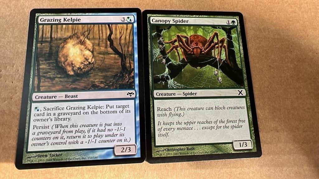 2 Cards Lot MTG: Grazing Kelpie and Canopy Spider
