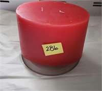 Large red double wicked piller candle