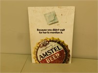 Amstel metal beer sign 16X22