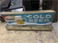 Schmids Cold Beer Light Up Vintage Ad 29" long