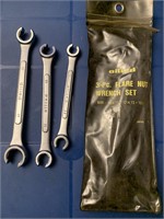 Allied 3-pc Vintage Flare nut wrench set