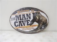Bear Man Cave Tin Sign 16.75x12