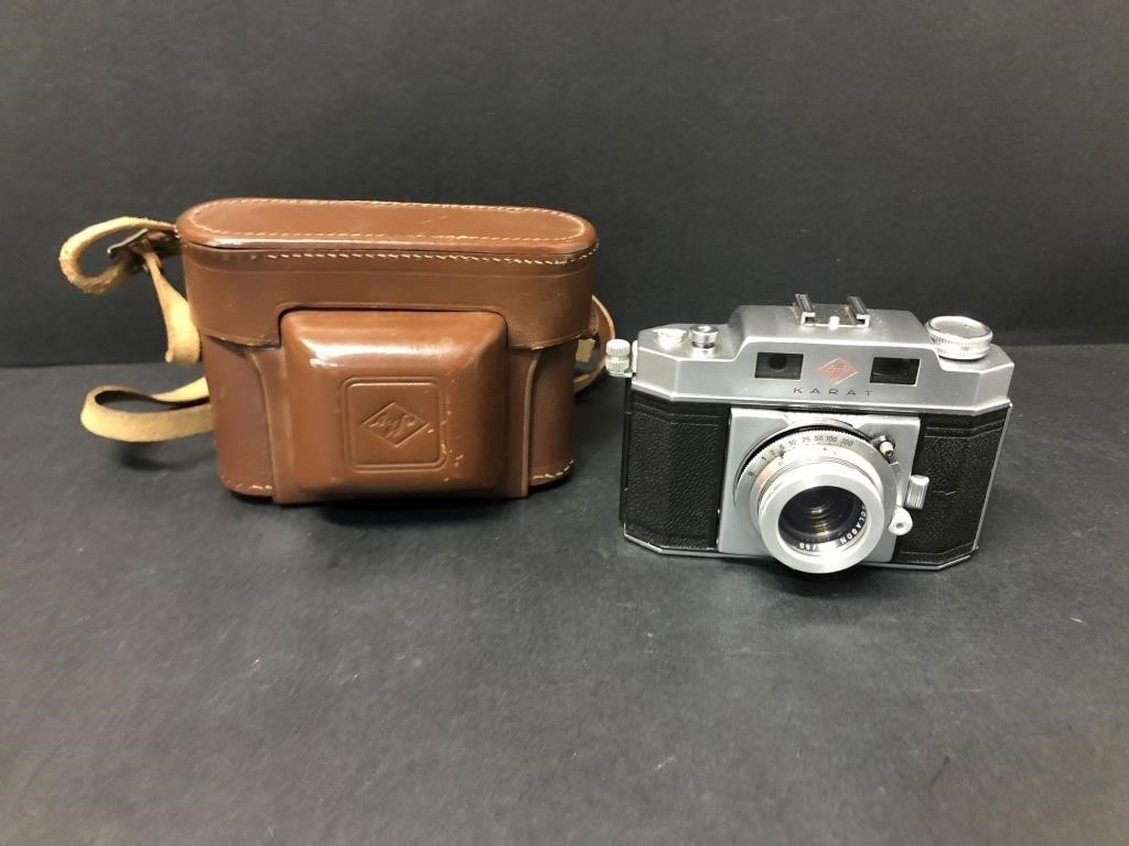 Karat film camera and leather case