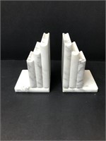 Marble bookend pair
