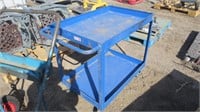 Blue 2 Tier Service Cart On Casters