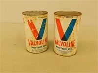 2-Valvoline motor oil tins