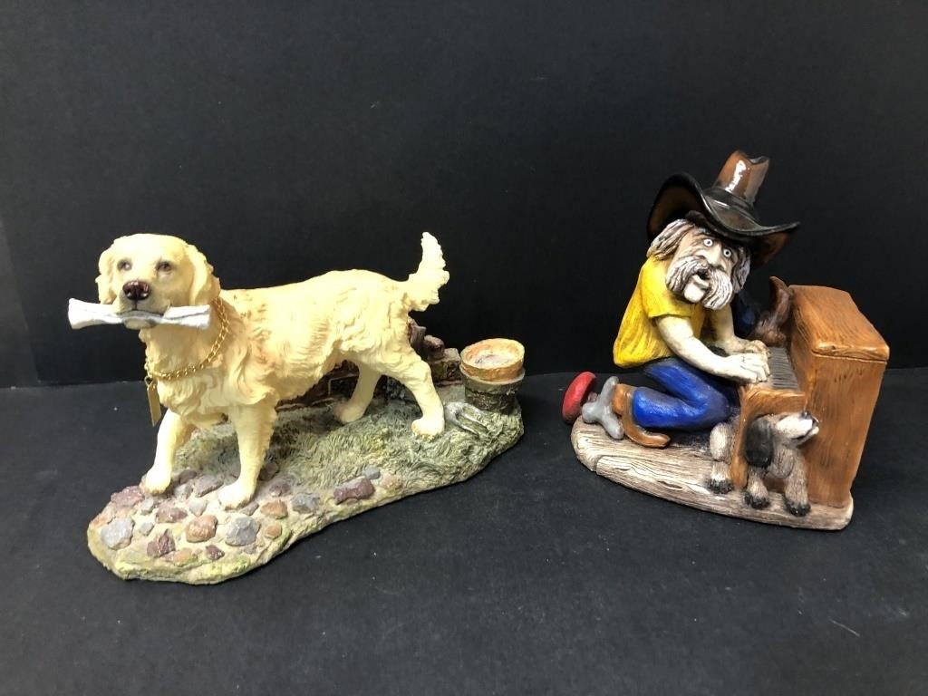 Dog Figurine and Bill Vernon Ltd Ed fig