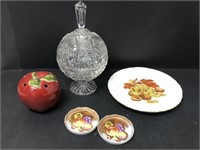 Candy dish, fruit plate, and apple atomizer