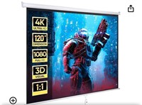 Portable Projector Screen Pull Down, 120 Inch