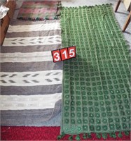 woven rug, Irish wool pc., Oriental green