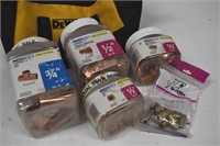 Lot of Copper Fittings, Adapters, Caps