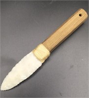 Handmade knife with arrowhead blade/wooden handle