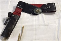 Leather gun belt with ammo