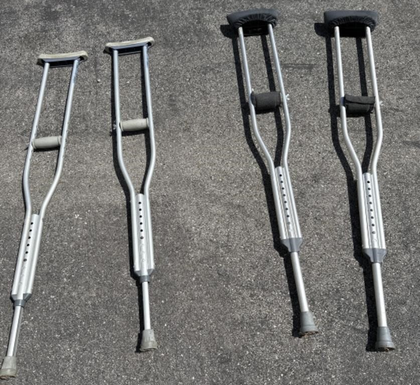 Two sets of crutches