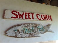 Two Old Wood Wall Signs