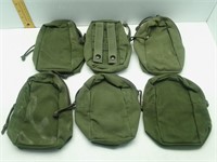 6 MILITARY GENERAL PURPOSE CANVAS POUCHES