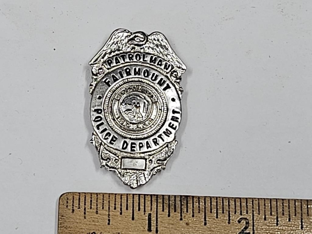 FAIRMOUNT Police Dept Badge See Size