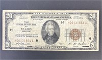 1929 $20 NATIONAL CURRENCY FRB ST LOUIS
