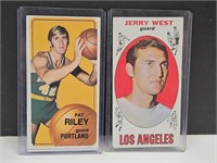 1969 / 70 Jerry West & Pat Riley Basketball Cards