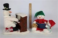2 Hallmark Plush Musical Snowmen